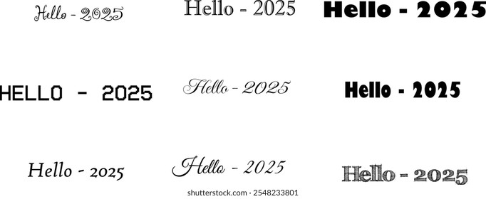 hello,2025, new, decoration, text, design,