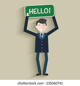 Hello,Human resource,Businessman design,clean vector