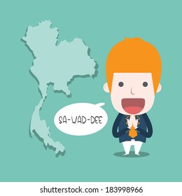 Hello,Vector cartoon business