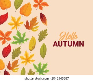 hellow autumn poster with leaves