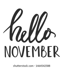 hellow november - slogan quote handwriting text vector