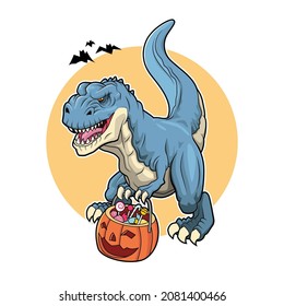helloween candy rex vector illustration design