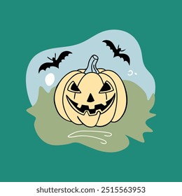 Helloween cartoon icon vector art illustration.