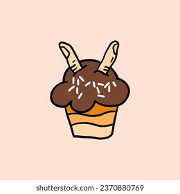 Helloween Cupcakes finger human vector illustration