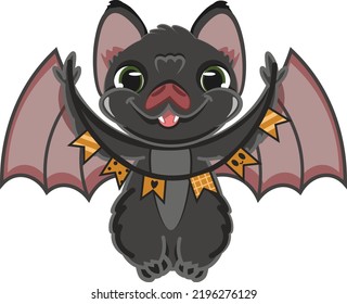 Helloween cute bat illustration isolated