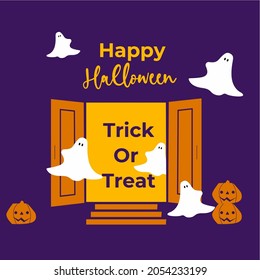 Helloween day background template for banner, poster, cover, social media. Vector graphics eps 10. 