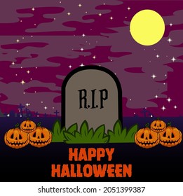Helloween day vector background illustration for banner, background, wallpaper, poster, flyer, template social media. Eps 10