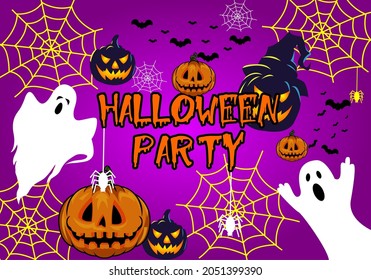 Helloween day vector background illustration for banner, background, wallpaper, poster, flyer, template social media. Eps 10