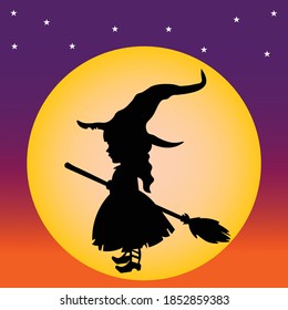 helloween evil witch symbol vector illustration