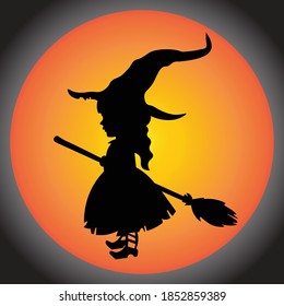 helloween evil witch symbol vector illustration
