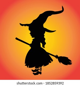 helloween evil witch symbol vector illustration