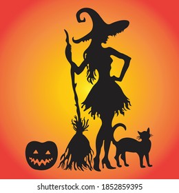 helloween evil witch symbol vector illustration
