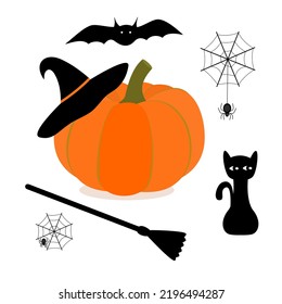 Helloween. Flat style. Vector illustration 