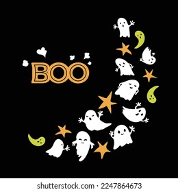 Helloween happy ghost cute illustration graphic