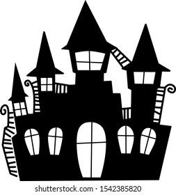 Helloween house vector design simple black and white