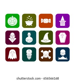 helloween icon set flat color