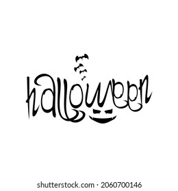 helloween lettering illustration vector, monster silhouette
