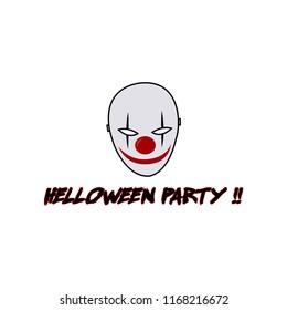 helloween party - evil clown logo template