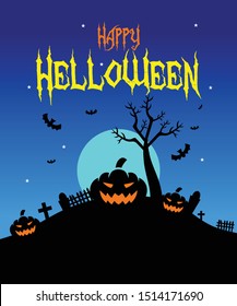 helloween party, horror design with element of helloween inside this.