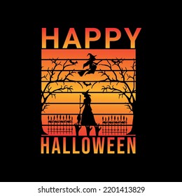 Helloween Party T-shirt Design with Vintage Style