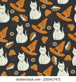 Helloween pattern. Vector icon and element collection for Helloween greeting card and poster, party sign. Flat design cartoon element.