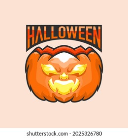 Helloween pumpkin with flat style design vector