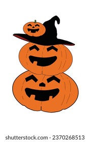Helloween Pumpkin laugh, fumpkins stacked