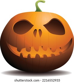 Helloween pumpkins, evil face. Autumn vacation. Eps10 vector illustration.