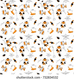 Helloween seamless flat vector pattern