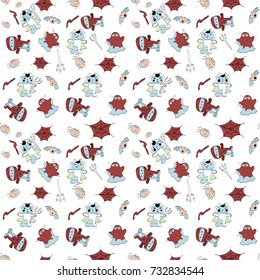 Helloween seamless flat vector pattern