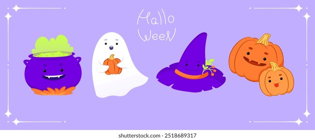 Calabaza de la sonrisa de la ilustración del sistema de Helloween