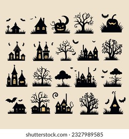 helloween set vector illustration collection design halloween