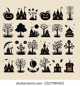 helloween set vector illustration collection design halloween