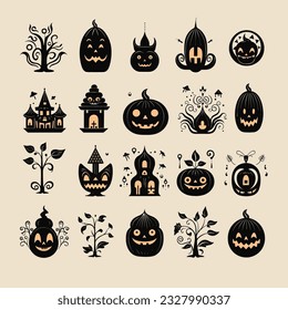 helloween set vector illustration collection design halloween