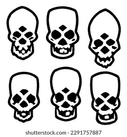 Helloween Skulls Vector Set EPS