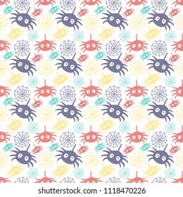 helloween spider icon seamless pattern