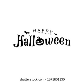 Helloween text word Hand drawn Lettering card. Modern brush calligraphy Vector illustration