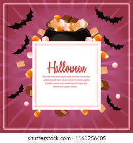 helloween treat and candy square text