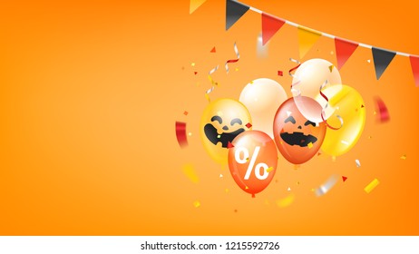 Helloween vector banner. Template for a text
