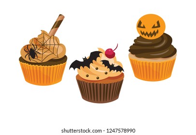 Helloween vector cupcakes