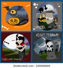 Helloween Vektorgrußkarten für Halloween-Grüße