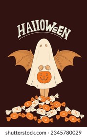 Helloween. Vector icon and element collection for Helloween greeting card and poster, party sign. Flat design cartoon element.