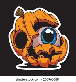 HELLOWEEN VECTOR STOCK PUMPKIN EYE