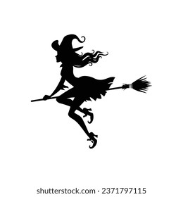 helloween Witch  silhouette vector icon