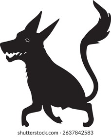 hellowen dog silhouette and Cute Halloween character design of a zombie French bulldog