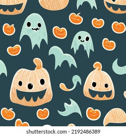 hellowen pattern vector seamless background. Halloween symbol design element decoration. Funny wallpaper for textile and fabric. Fashion style. 