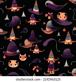 hellowen pattern vector seamless background. Halloween symbol design element decoration. Funny wallpaper for textile and fabric. Fashion style. 