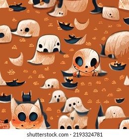 hellowen pattern vector seamless background. Halloween symbol design element decoration. Funny wallpaper for textile and fabric. Fashion style. 