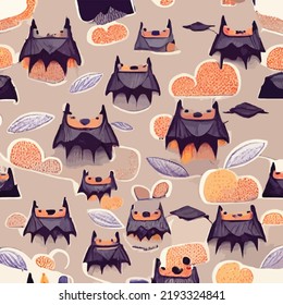 hellowen pattern vector seamless background. Halloween symbol design element decoration. Funny wallpaper for textile and fabric. Fashion style. 