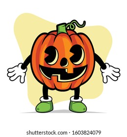 Hellowen Pumpkins Cartoon Vector Illustration